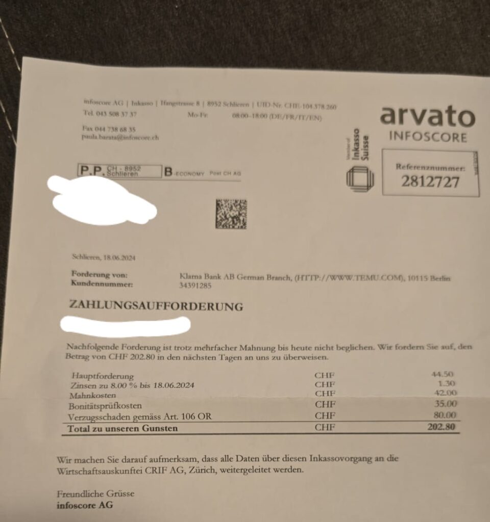 Was mues dah alles zahlt werde?? Mahn Gebüre muend jah nie bezahlt werde